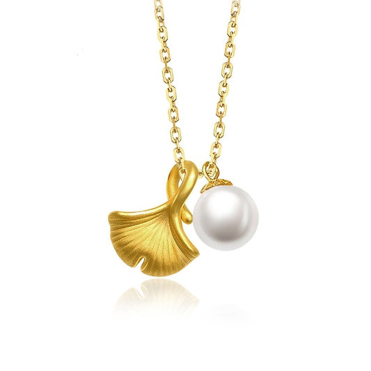 Ginkgo Leaf Pearl Necklace